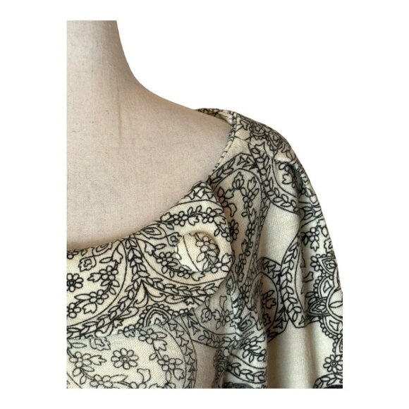 Aryeh Anthropologie Dress Women Medium Ivory‎ Geometric Print Knit Fit And Flare - Picture 5 of 9